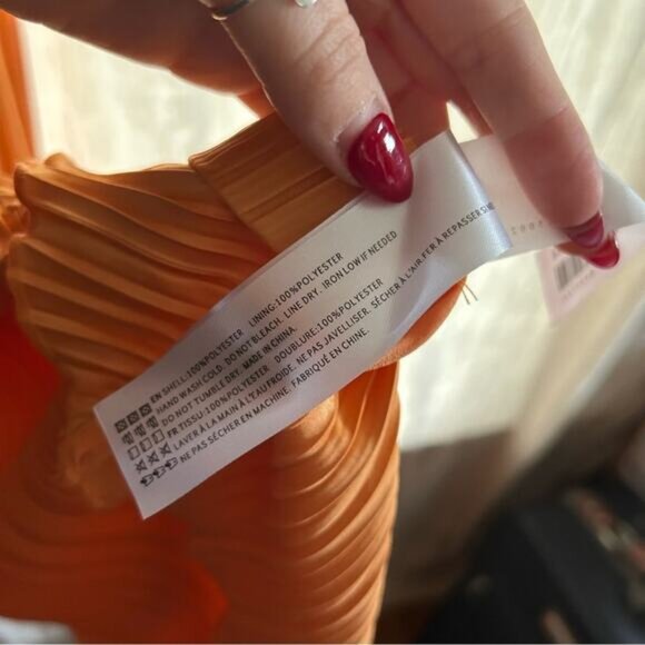 En Saison Illianna Maxi Long Dress High Low Asymmetrical Orange NEW Size S - Picture 8 of 10